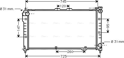 Ava Quality Cooling MZ 2101 - Радиатор, охлаждане на двигателя vvparts.bg