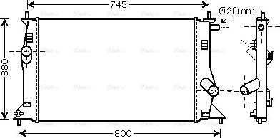 Ava Quality Cooling MZ 2183 - Радиатор, охлаждане на двигателя vvparts.bg