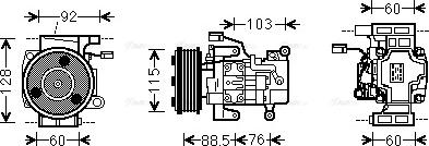 Ava Quality Cooling MZK251 - Компресор, климатизация vvparts.bg