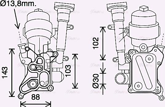 Ava Quality Cooling OL3686H - Маслен радиатор, двигателно масло vvparts.bg