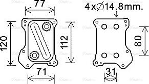 Ava Quality Cooling OL3686 - Маслен радиатор, двигателно масло vvparts.bg