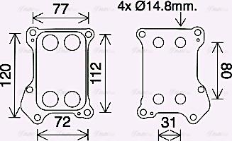 Ava Quality Cooling OL3688 - Маслен радиатор, двигателно масло vvparts.bg