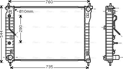 Ava Quality Cooling OL 2434 - Радиатор, охлаждане на двигателя vvparts.bg