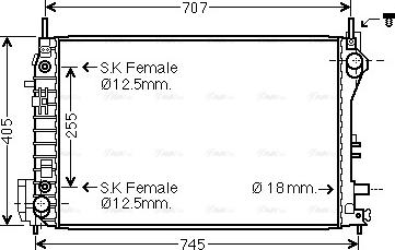 Ava Quality Cooling OL 2559 - Радиатор, охлаждане на двигателя vvparts.bg