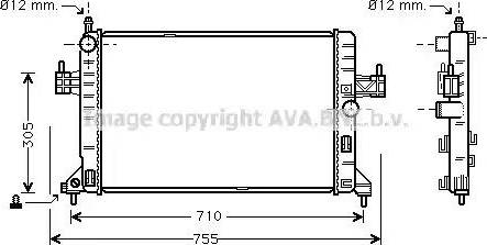 Ava Quality Cooling OLA2305 - Радиатор, охлаждане на двигателя vvparts.bg