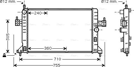 Ava Quality Cooling OL 2305 - Радиатор, охлаждане на двигателя vvparts.bg