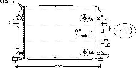 Ava Quality Cooling OLA2460 - Радиатор, охлаждане на двигателя vvparts.bg