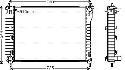 Ava Quality Cooling OLA2435 - Радиатор, охлаждане на двигателя vvparts.bg