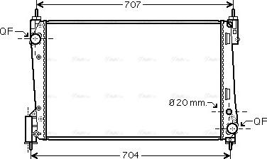 Ava Quality Cooling OLA2423 - Радиатор, охлаждане на двигателя vvparts.bg