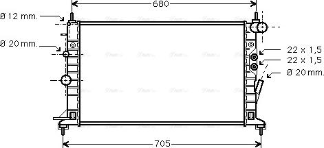 Ava Quality Cooling OLA2359 - Радиатор, охлаждане на двигателя vvparts.bg