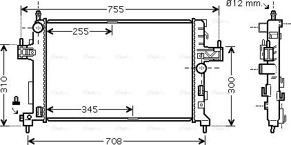 Ava Quality Cooling OLA2380 - Радиатор, охлаждане на двигателя vvparts.bg