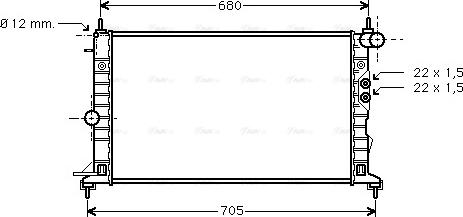 Ava Quality Cooling OLA2244 - Радиатор, охлаждане на двигателя vvparts.bg