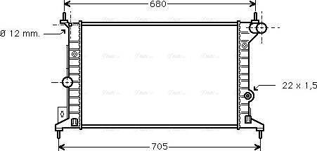 Ava Quality Cooling OLA2242 - Радиатор, охлаждане на двигателя vvparts.bg