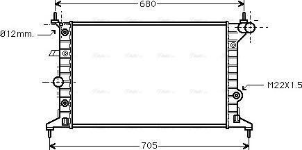 Ava Quality Cooling OLA2219 - Радиатор, охлаждане на двигателя vvparts.bg