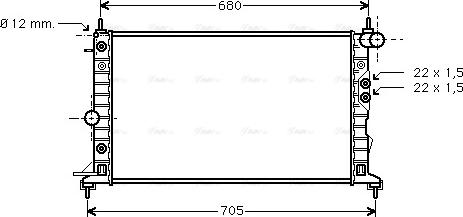 Ava Quality Cooling OLA2220 - Радиатор, охлаждане на двигателя vvparts.bg