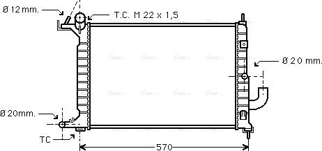 Ava Quality Cooling OLA2221 - Радиатор, охлаждане на двигателя vvparts.bg