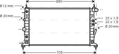 Ava Quality Cooling OLA2222 - Радиатор, охлаждане на двигателя vvparts.bg