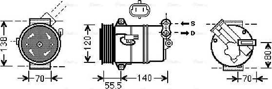 Ava Quality Cooling OLAK498 - Компресор, климатизация vvparts.bg