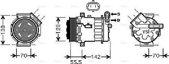 Ava Quality Cooling OL K447 - Компресор, климатизация vvparts.bg