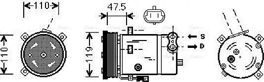 Ava Quality Cooling OLAK277 - Компресор, климатизация vvparts.bg