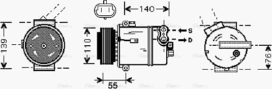 Ava Quality Cooling OL K451 - Компресор, климатизация vvparts.bg