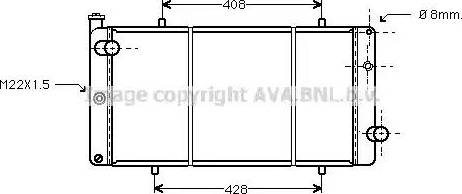 Ava Quality Cooling PE 2080 - Радиатор, охлаждане на двигателя vvparts.bg