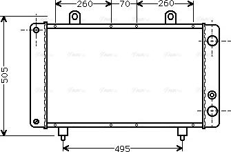 Ava Quality Cooling PE 2032 - Радиатор, охлаждане на двигателя vvparts.bg