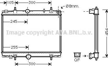 Ava Quality Cooling PE 2198 - Радиатор, охлаждане на двигателя vvparts.bg