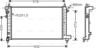 Ava Quality Cooling PE 2149 - Радиатор, охлаждане на двигателя vvparts.bg