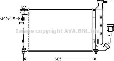 Ava Quality Cooling PE 2148 - Радиатор, охлаждане на двигателя vvparts.bg