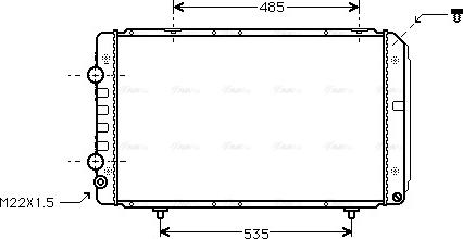 Ava Quality Cooling PE 2147 - Радиатор, охлаждане на двигателя vvparts.bg