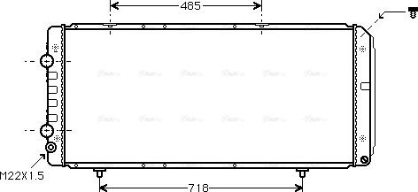 Ava Quality Cooling PE 2151 - Радиатор, охлаждане на двигателя vvparts.bg