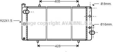 Ava Quality Cooling PE 2105 - Радиатор, охлаждане на двигателя vvparts.bg