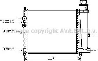 Ava Quality Cooling PE 2116 - Радиатор, охлаждане на двигателя vvparts.bg