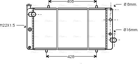 Ava Quality Cooling PE 2110 - Радиатор, охлаждане на двигателя vvparts.bg