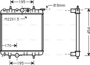 Ava Quality Cooling PE 2188 - Радиатор, охлаждане на двигателя vvparts.bg