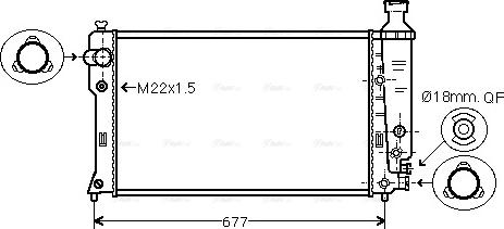 Ava Quality Cooling PE 2132 - Радиатор, охлаждане на двигателя vvparts.bg