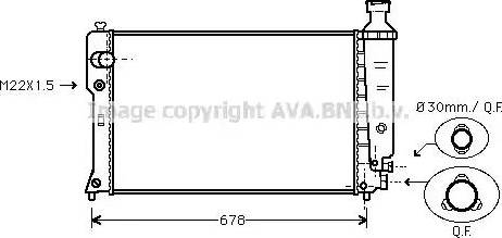 Ava Quality Cooling PE 2121 - Радиатор, охлаждане на двигателя vvparts.bg