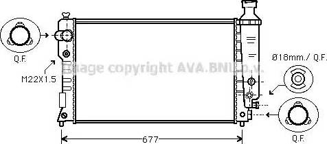 Ava Quality Cooling PE 2127 - Радиатор, охлаждане на двигателя vvparts.bg