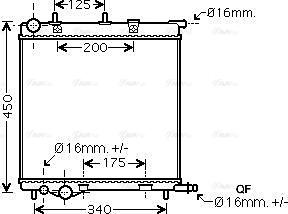 Ava Quality Cooling PE2368 - Радиатор, охлаждане на двигателя vvparts.bg