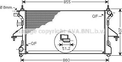 Ava Quality Cooling PE 2309 - Радиатор, охлаждане на двигателя vvparts.bg