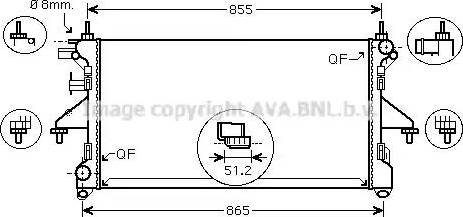 Ava Quality Cooling PE 2308 - Радиатор, охлаждане на двигателя vvparts.bg