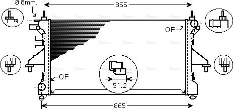 Ava Quality Cooling PEA2310 - Радиатор, охлаждане на двигателя vvparts.bg