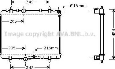 Ava Quality Cooling PE 2249 - Радиатор, охлаждане на двигателя vvparts.bg