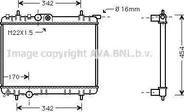 Ava Quality Cooling PE2244 - Радиатор, охлаждане на двигателя vvparts.bg