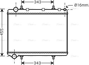 Ava Quality Cooling PE 2259 - Радиатор, охлаждане на двигателя vvparts.bg