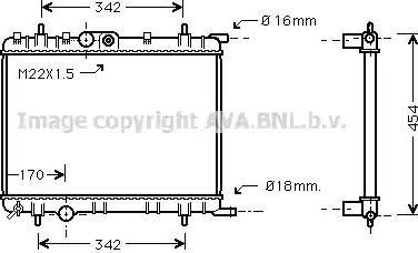 Ava Quality Cooling PEA2254 - Радиатор, охлаждане на двигателя vvparts.bg