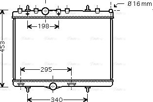 Ava Quality Cooling PE 2255 - Радиатор, охлаждане на двигателя vvparts.bg