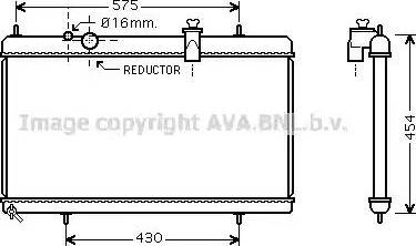 Ava Quality Cooling PE 2256 - Радиатор, охлаждане на двигателя vvparts.bg