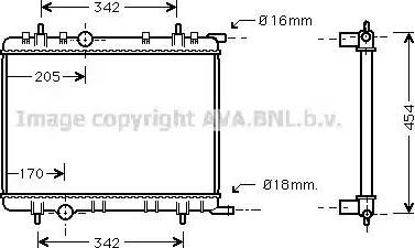 Ava Quality Cooling PEA2250 - Радиатор, охлаждане на двигателя vvparts.bg